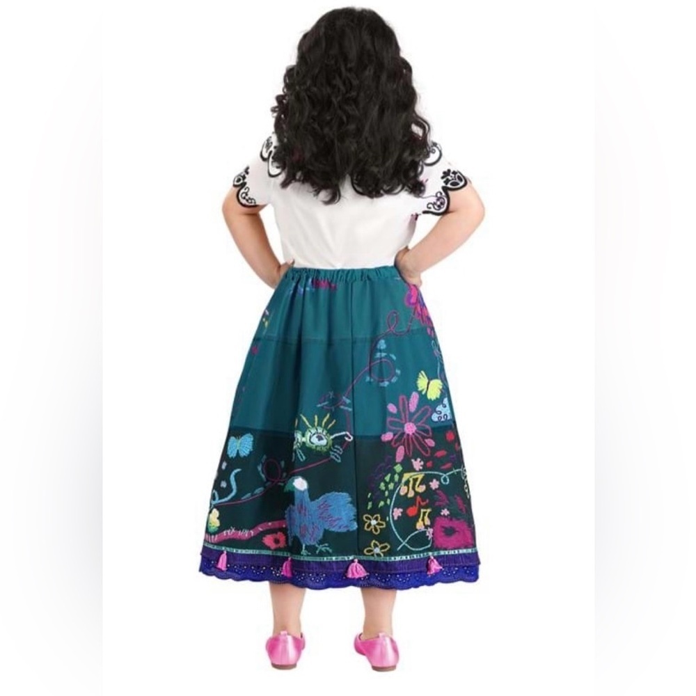 Disney Store Parks Encanto Mirabel Costume dress w flowers butterflies Size 7/8 - Picture 7 of 11